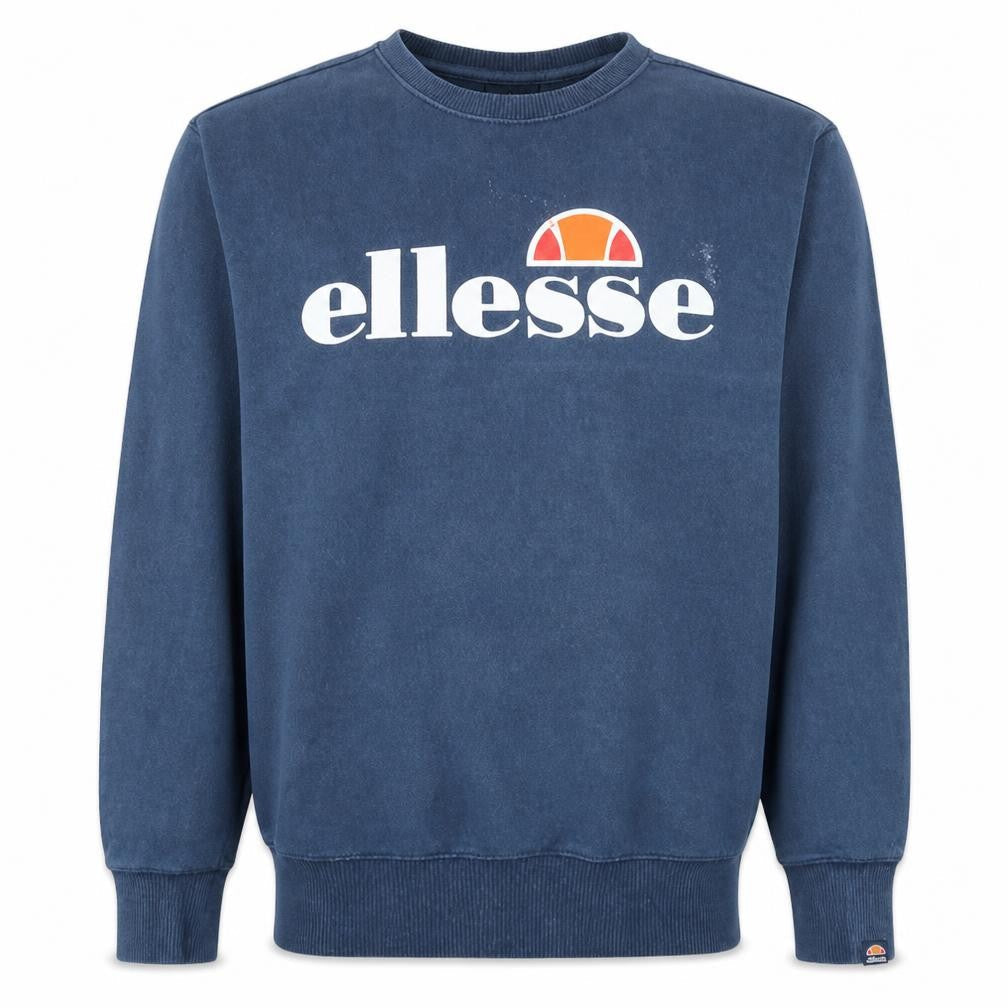 Ellesse Men's Blue Crew Neck Logo Sweatshirt Size S