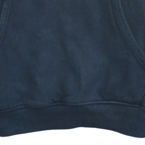 The North Face Mens Blue Pullover Hoodie L Fleece Cotton Sweatshirt