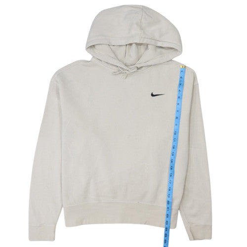 Nike Men Beige Pullover Hoodie Medium Fleece Regular Fit