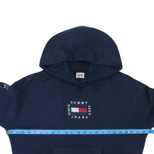 Tommy Jeans Women Navy Blue XL Pullover Hoodie with Logo Print