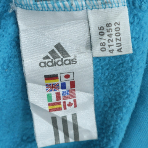 Adidas Women Blue XL Pullover Hoodie with Drawstring & Logo
