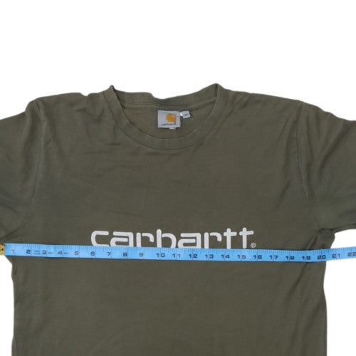 Carhartt Men's Khaki Green Logo Graphic Short Sleeve T-Shirt Size M