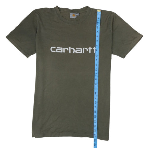Carhartt Men's Khaki Green Logo Graphic Short Sleeve T-Shirt Size M