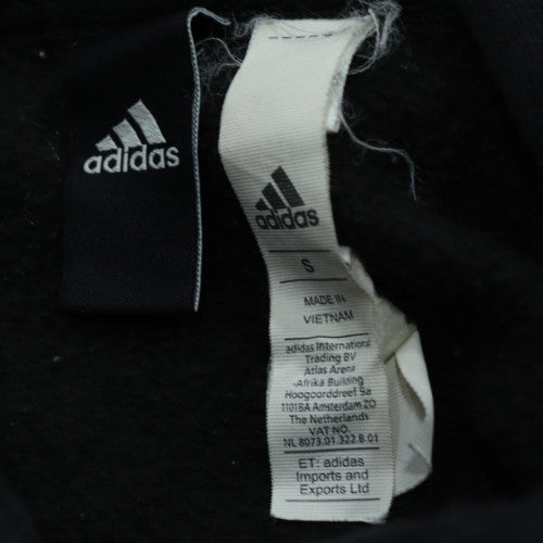 Adidas Women's Black Pullover Hoodie Size S Logo Print Casual Sweatshirt