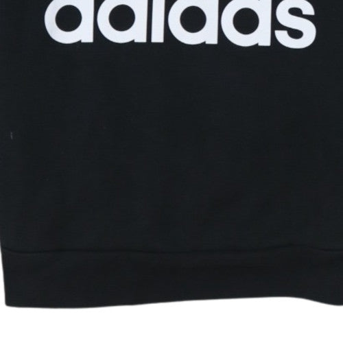 Adidas Women's Black Pullover Hoodie Size S Logo Print Casual Sweatshirt