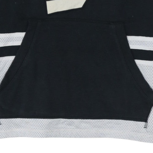 CCM Men’s Black Pullover Hockey Hoodie Size L Lace Up Retro Sportswear