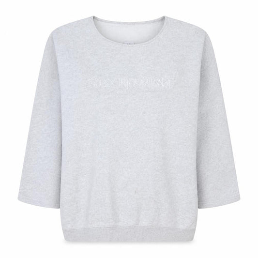 Stussy Women Grey Crew Neck Pullover Sweatshirt Size L