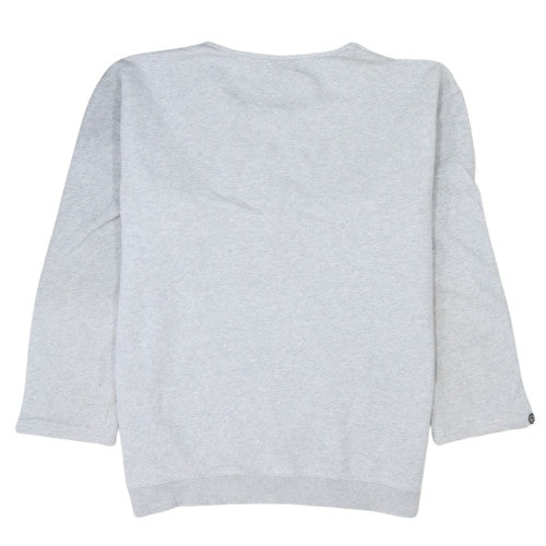 Stussy Women Grey Crew Neck Pullover Sweatshirt Size L