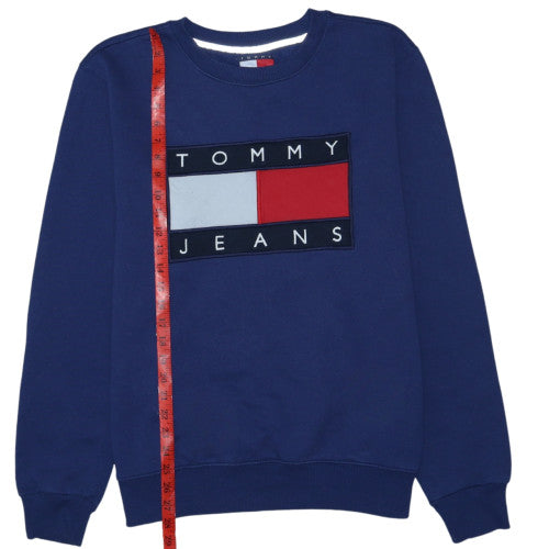 Tommy Jeans Men's Blue XL Crew Neck Logo Sweatshirt