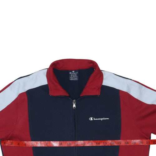 Champion Men's Blue Red Full Zip Sweatshirt M Fleece Sportswear