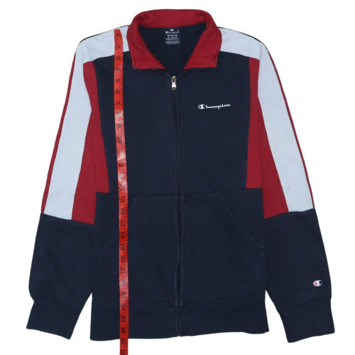 Champion Men's Blue Red Full Zip Sweatshirt M Fleece Sportswear