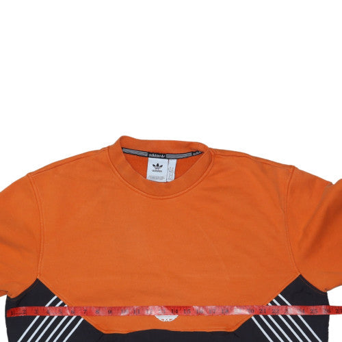 Adidas Men's Orange Black XL Pullover Sweatshirt Crew Neck Logo