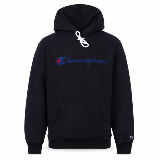 Champion Men's Black Pullover Hoodie Medium Logo Fleece Sweatshirt