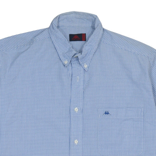 Robe di Kappa Men’s Blue Check Button-Down Cotton Shirt XL