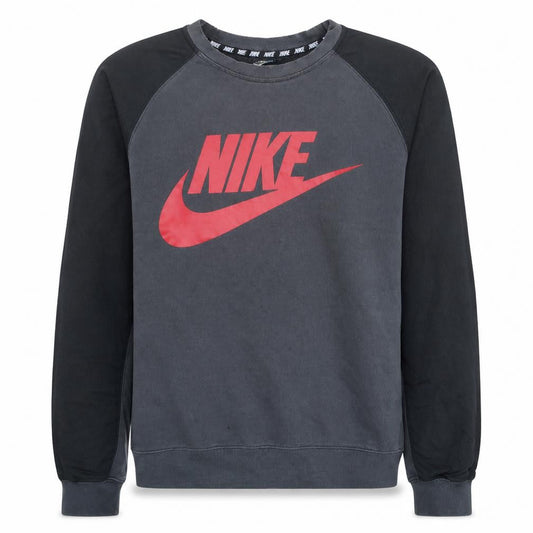 Nike Men's Grey Crew Neck Logo Pullover Sweatshirt M