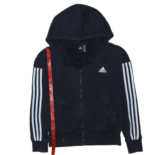 Adidas Womens Black XS Full Zip Hoodie Sweatshirt with Logo
