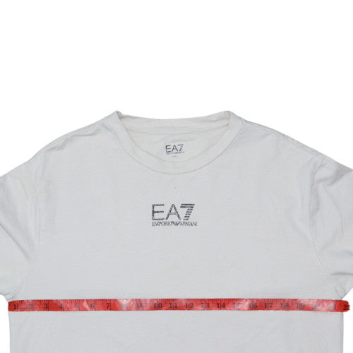 Emporio Armani EA7 Men's White Logo Crew Neck Sweatshirt Size L