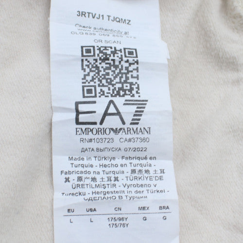 Emporio Armani EA7 Men's White Logo Crew Neck Sweatshirt Size L