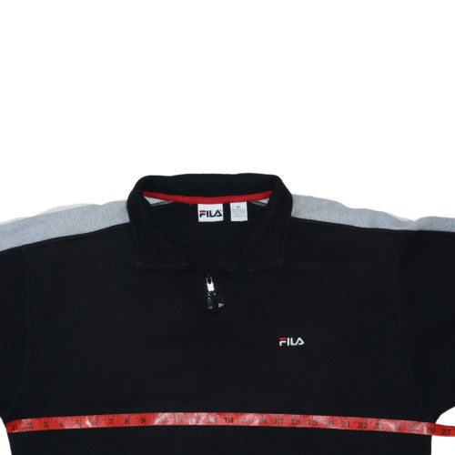 Fila Men’s Black XL 1/4 Zip Fleece Sweatshirt Regular Fit
