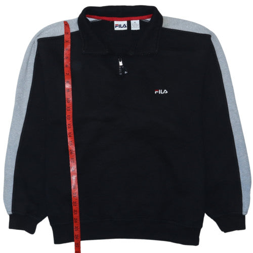 Fila Men’s Black XL 1/4 Zip Fleece Sweatshirt Regular Fit