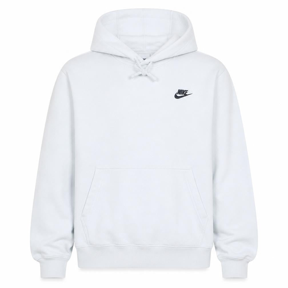 Nike Men's White Pullover Hoodie M Fleece Regular Fit