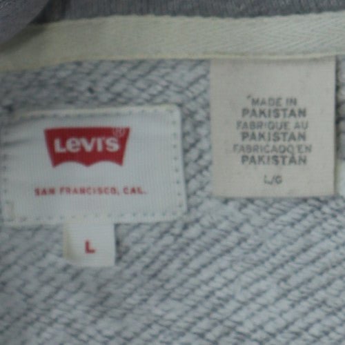 Levi's Men's Grey Pullover Hoodie L Regular Fit Fleece