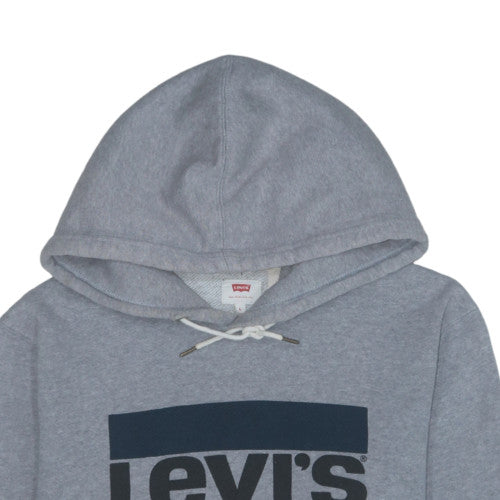 Levi's Men's Grey Pullover Hoodie L Regular Fit Fleece