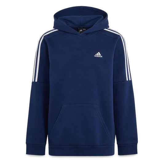 Adidas Mens Blue Pullover Hoodie Classic Fit Long Sleeve