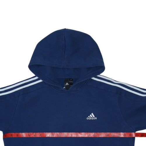 Adidas Mens Blue Pullover Hoodie Classic Fit Long Sleeve