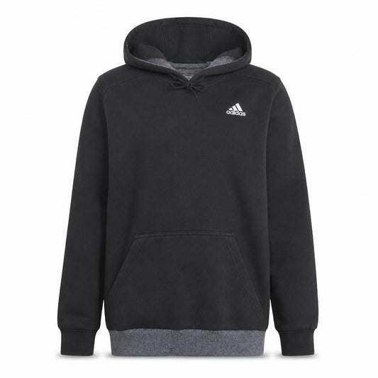 Adidas Mens Black Pullover Hoodie Fleece Medium Logo Sportswear