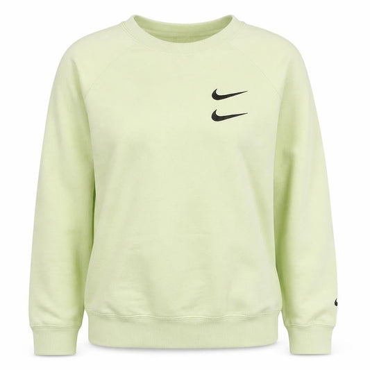 Nike Women Green Logo Crew Neck Long Sleeve Sweatshirt L