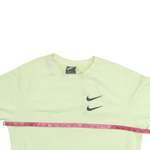 Nike Women Green Logo Crew Neck Long Sleeve Sweatshirt L