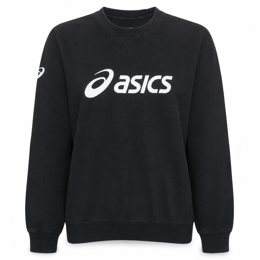 Asics Womens Black Size S Pullover Logo Sweatshirt