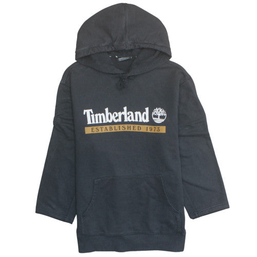 Timberland Mens Black Pullover Hoodie L Regular Fit Logo Sweatshirt