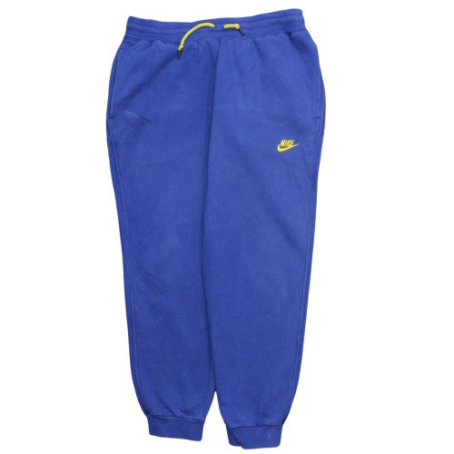 Nike Men's Blue Fleece Sweatpants L Elastic Waist Tapered Fit