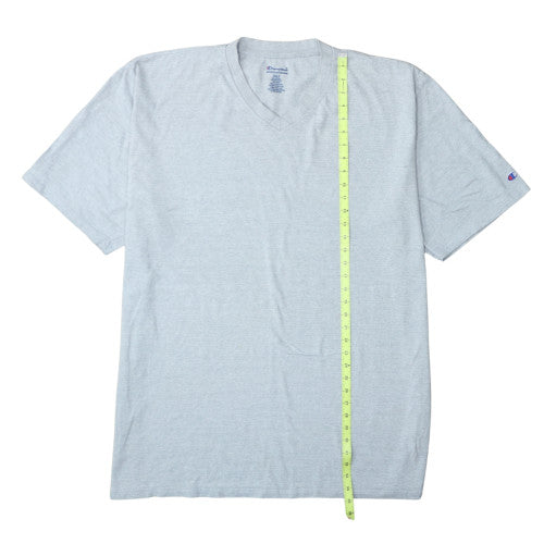 Champion Men's Grey 3XLT V-Neck Cotton Blend Athletic T-Shirt