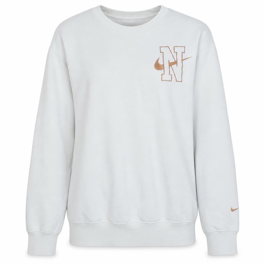 Nike Women White XS Pullover Sweatshirt Crew Neck Logo Cotton
