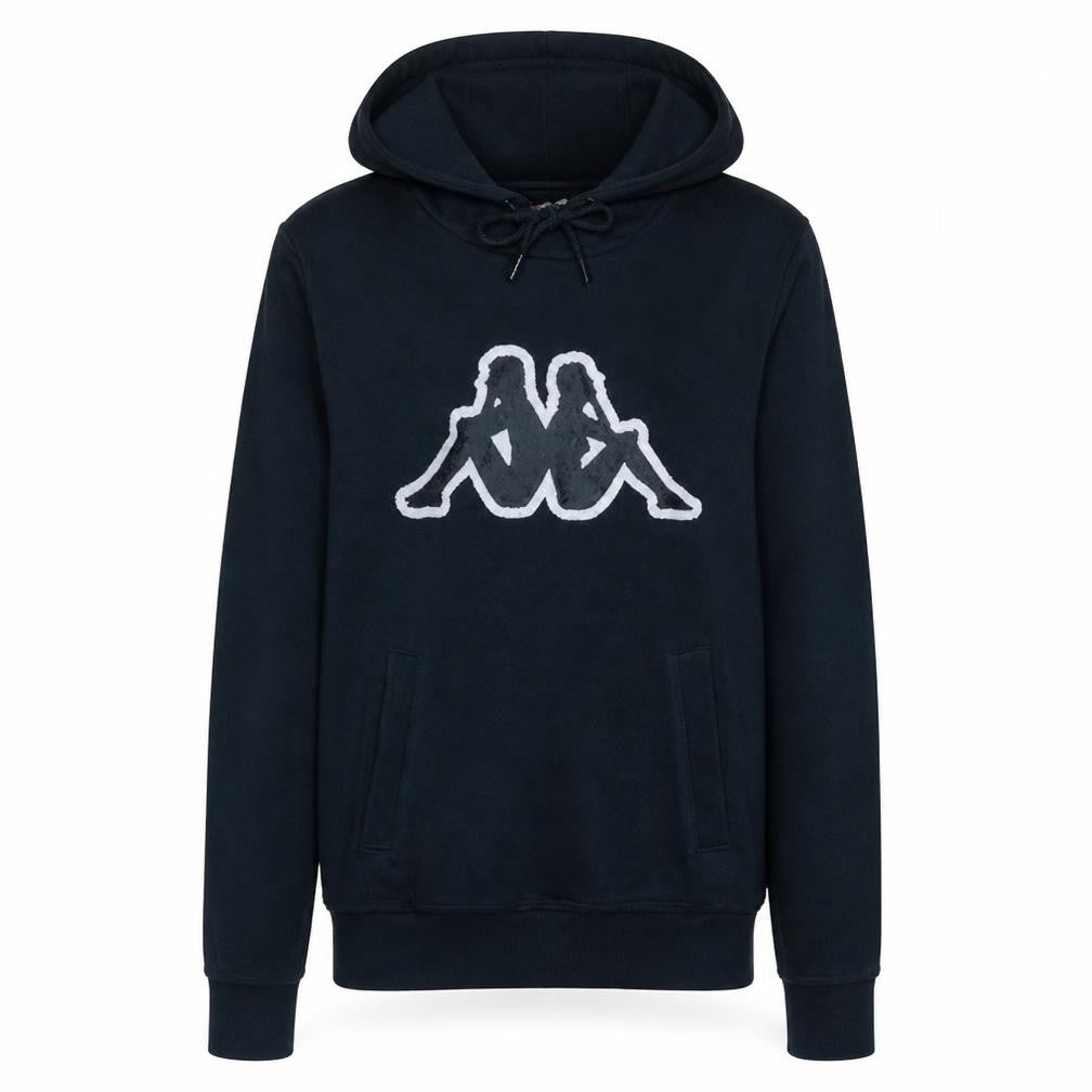 Kappa Men's Black XS Pullover Hoodie with Logo Graphic Print