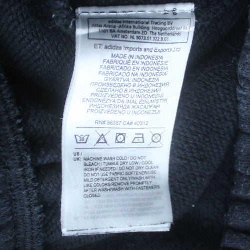 Adidas Men's Black Cropped Trousers L Logo Casual Sportswear