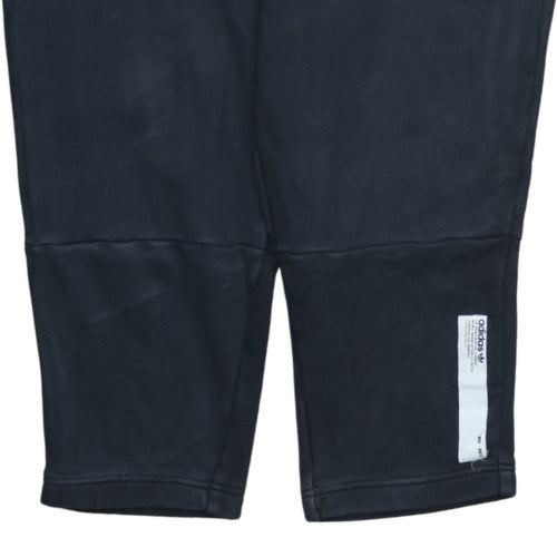 Adidas Men's Black Cropped Trousers L Logo Casual Sportswear