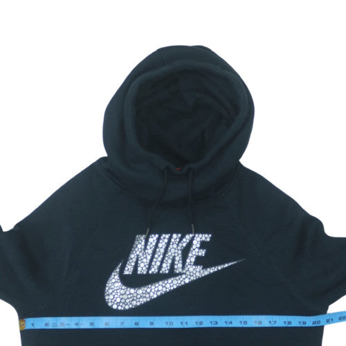 Nike Womens Black M Pullover Hoodie with Logo Print