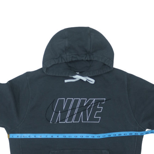 Nike Men’s Grey Pullover Hoodie L Logo Graphic Fleece Sweatshirt