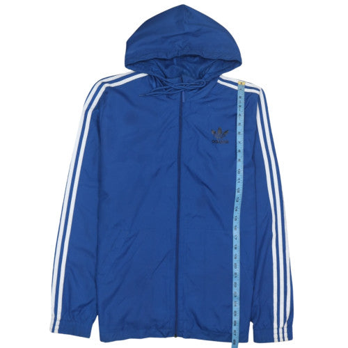 Adidas Men's Blue Windbreaker Hooded Jacket Size L Lightweight