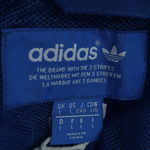 Adidas Men's Blue Windbreaker Hooded Jacket Size L Lightweight