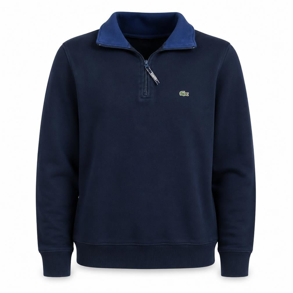 Lacoste Men's Blue L 1/2 Zip Fleece Sweatshirt Regular Fit