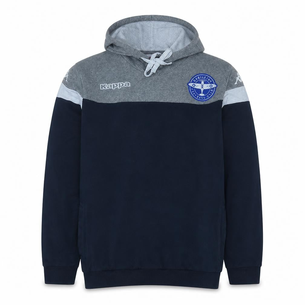 Kappa Men's Grey Blue XL Pullover Hoodie Football Graphic Sweatshirt