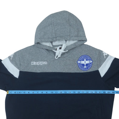 Kappa Men's Grey Blue XL Pullover Hoodie Football Graphic Sweatshirt