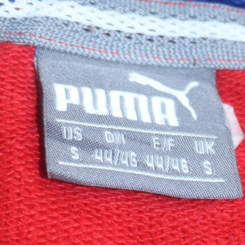 Puma Mens Red Pullover Hoodie Small Graphic Logo Sportswear