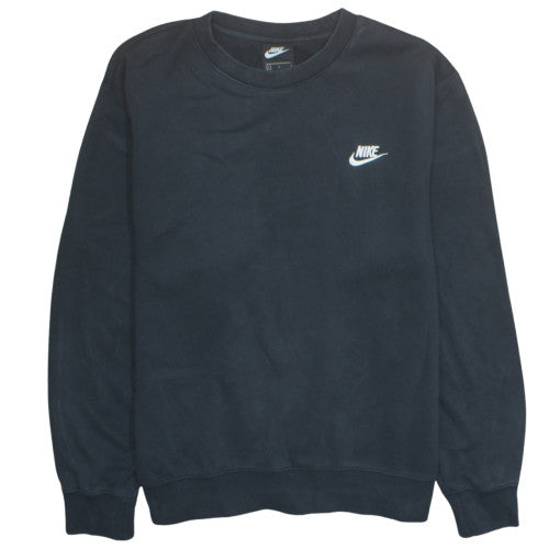 Nike Men's Black L Pullover Sweatshirt Crew Neck Fleece Logo