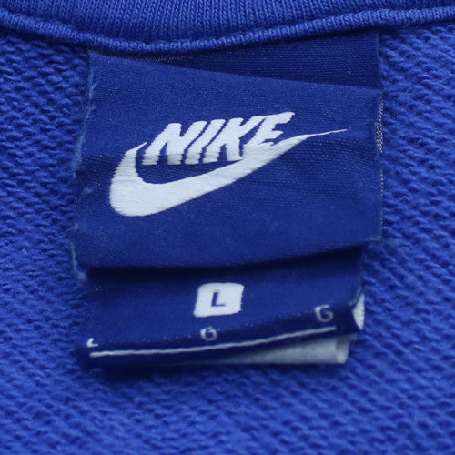 Nike Men's Blue Pullover Hoodie L Graphic Print Sportswear